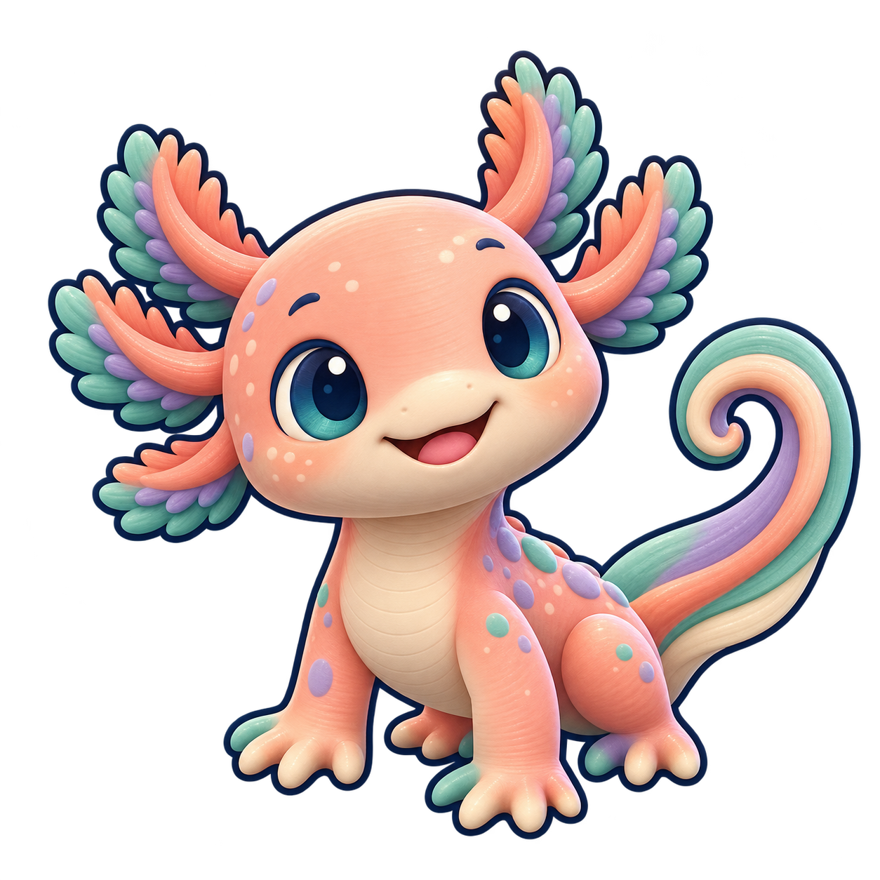 Vivi, a mascote axolote da InovaVida 3D